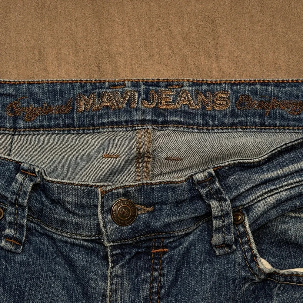 Mavi Jeans Men 33x32 Blue Slim Straight Medium Wash Embroidered Pockets